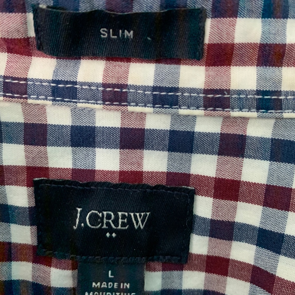 J. Crew Factory checked button down. Slim Large - Picture 2 of 4